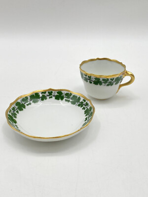 MEISSEN ESPRESSOTASSE MOKKA EFEU WEINBLATT GRN 1. WAHL GOLDRAND | eBay.de