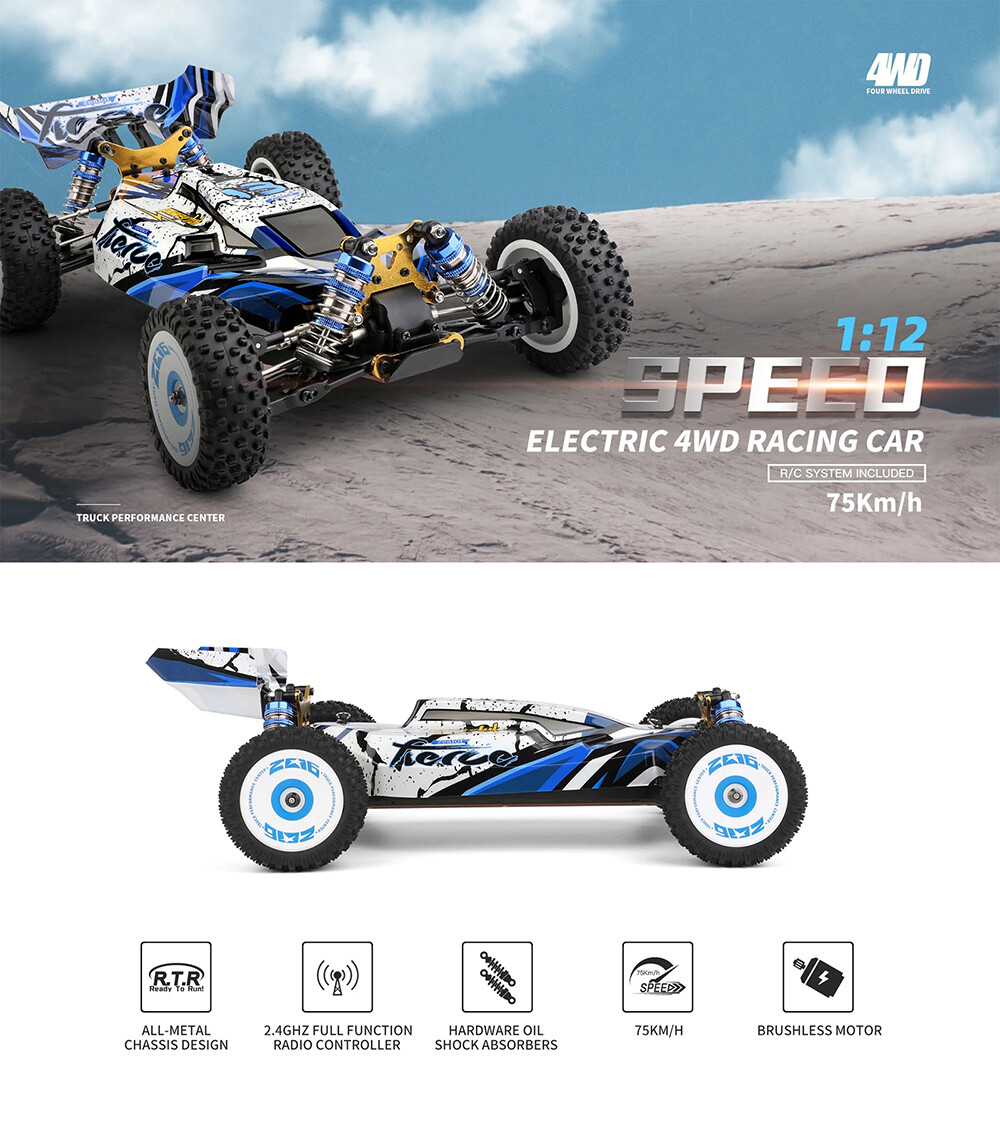 【ジャンク新品】WLtoys 124017 V8 ブラシレスモーター ㉒ WLtoys 124017-V8 RC Rennwagen 1/12 2,4G 4WD 75km/h Brushless Motor