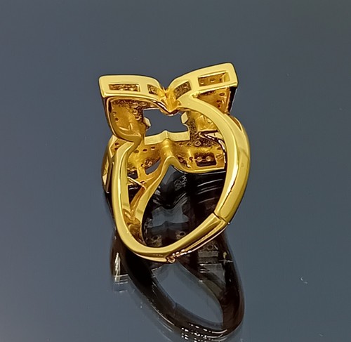 18K Gold Filled Stunning Italian Simulated Diamond 18ct GF Ring Size 8 - Picture 13 of 16
