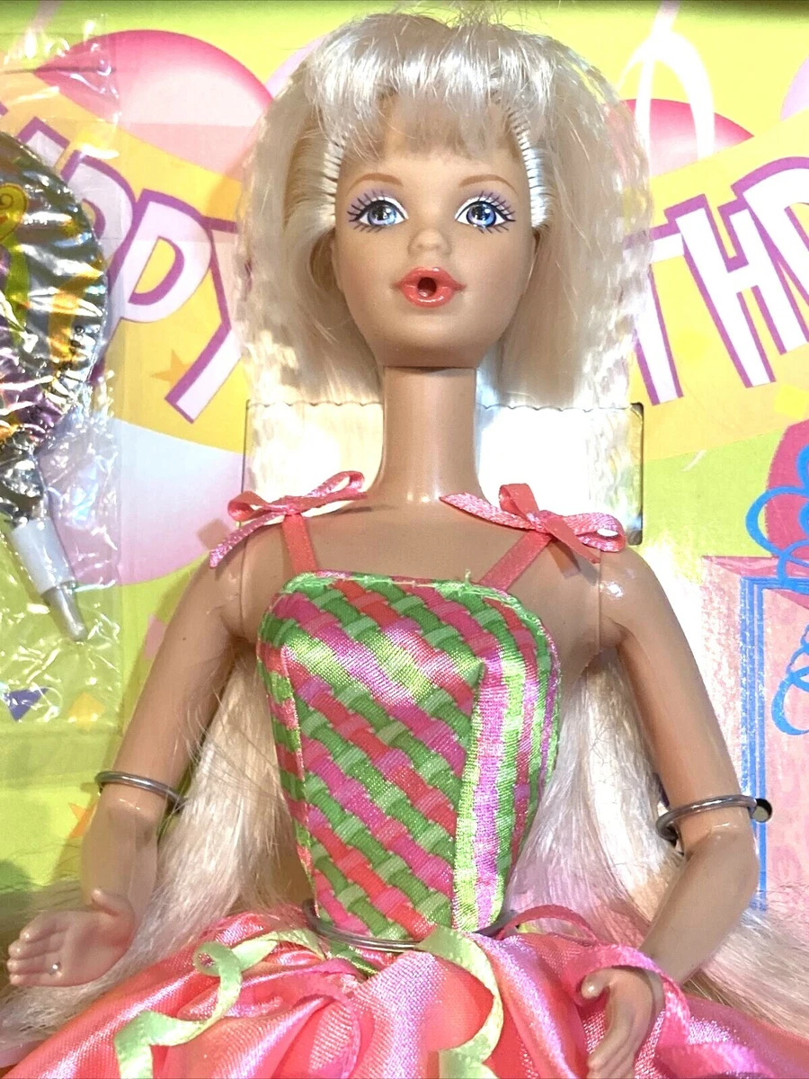 1998 Birthday Party Barbie Steffi PJ Face Mold w Long Hair blows