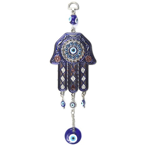 Turkish Blue Evil Eye Hamsa Hand Amulets Lucky Charm Blessing Wall Hanging Decor - Picture 4 of 17