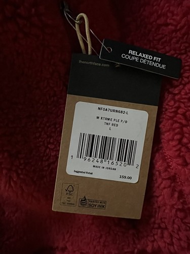 NWT The North Face Men’s Extreme Pile 1/2 Zip Fleece Pullover Sz L Red $159 - Picture 5 of 5