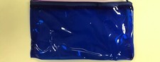6 PCS BLUE Zipper Makeup Bag Pencil Pouch Travel Accessories Holder Clear