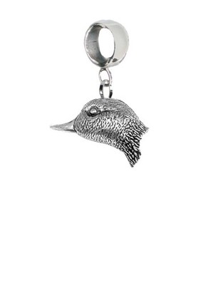 c27 Ente Vogel Zinn Charm auf Kaution mit 5mm Loch zum Armband Halskette hinzufügen