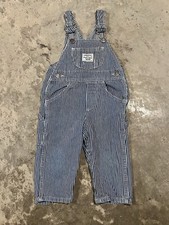 Vintage 90s CS Gear Original Conductor Overalls Size 10 Kids Casual Blue Stripe