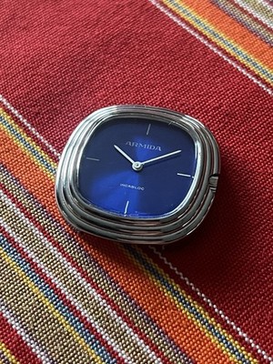 Armida Vintage Uhr Watch Stepcase Blue Dial 70er Jahre Unitas 6365