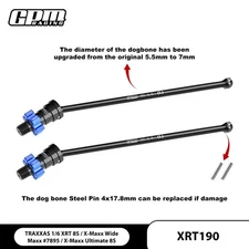 GPM Carbon Steel F/R Driveshaft & 7075 Alloy Hex For TRAXXAS XRT #7895 WideMaxx