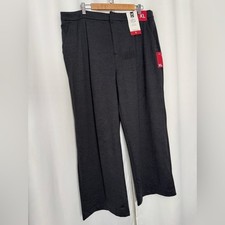 Member's Mark Womens XL Wide Leg Trouser Charcoal Gray Soft Knit Office Pants