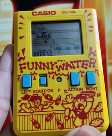 Casio Handheld Game CG-116A Hungry Dragon & CG-118A Funny Waiter rare 1987 Japan