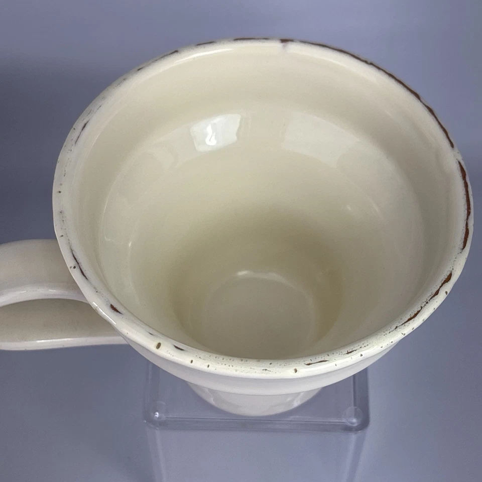 Taza de café Vietri CUCINA FRESCA crema esmaltada borde rústico gres italiano Foto 3 de 4