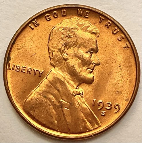 1939-S  Choice Uncirculated BU Red RD - Lincoln Wheat Cent  ~ B744