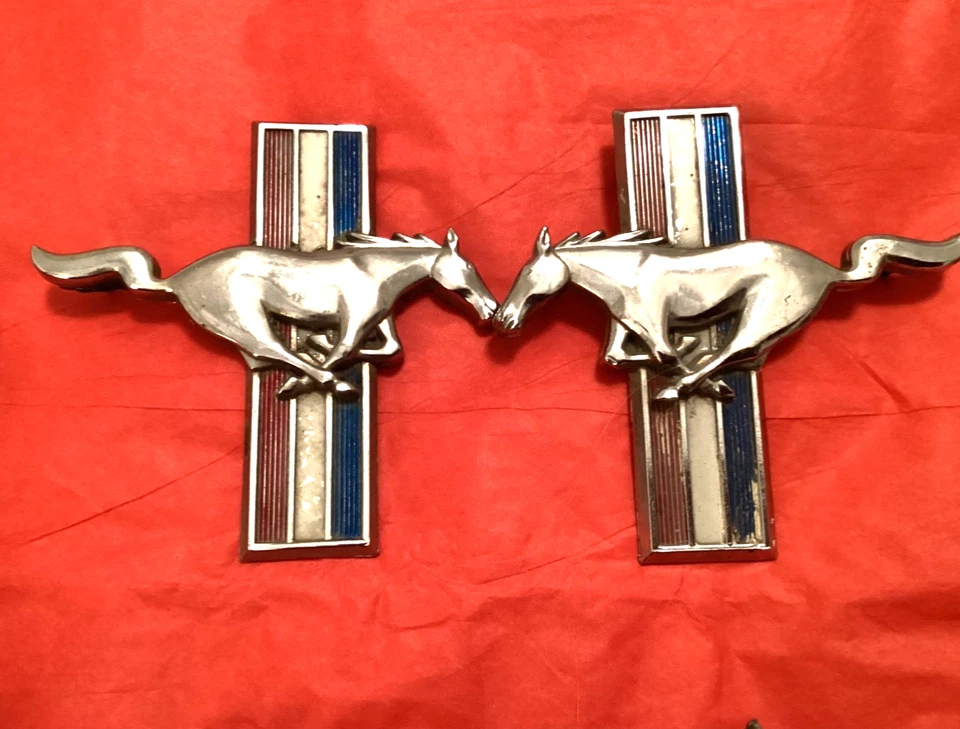 ORIGINAL 1965 - 1966 Ford Mustang V8 289 Emblems Running Horse Molding & Trim - Image 2 of 4