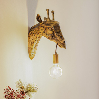 Lindby Wandleuchte Nirvathia Giraffe Messingfarbe Metall Wandlampe Lampe Leuc875