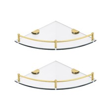 Glass Bathroom Shower Shelf Storage Rack Wall Mounted Holder Caddy Organizer UK