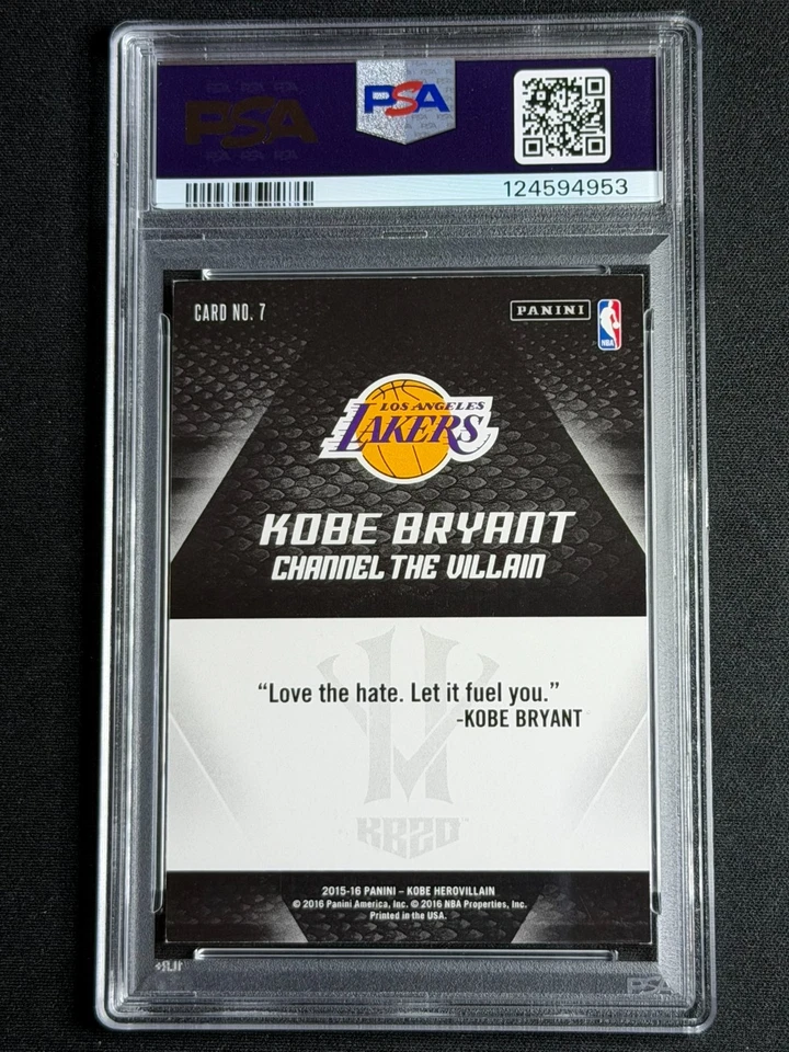 2015 Panini Channel The Villain Blue O'Brien Trophy Kobe Bryant #7 PSA Graded SP - Image 2 of 2