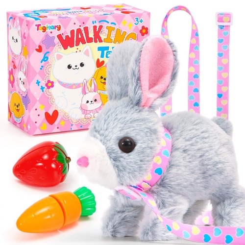 Plush Bunny Toy for ,Interactive Realistic Bunny with Sounds,Walking,Ears Wig...