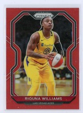 2021 Panini Prizm WNBA 38 Riquna Williams Red Prizm /299 Las Vegas Aces