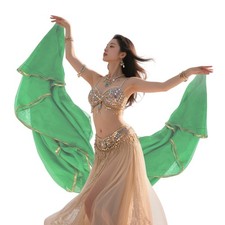 Belly Dance Scarf, 98x47 Inch Chiffon Costume Dance Shawls Veil, Dark Green