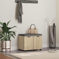 Flurbank Mit Kissen Mit Regal Sonoma-Eiche 60 X 38 X 46 Cm