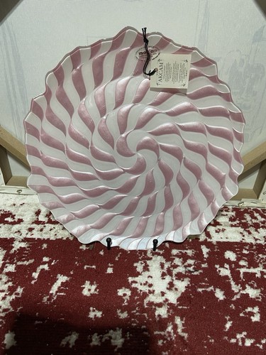 NWT AKCAM Platter Handmade In Turkey, Reverse Painted, Candy Motif