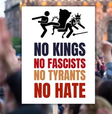 No Kings in America Since 1776 Protest Sign, Anti-Kings Political Rally Poster
