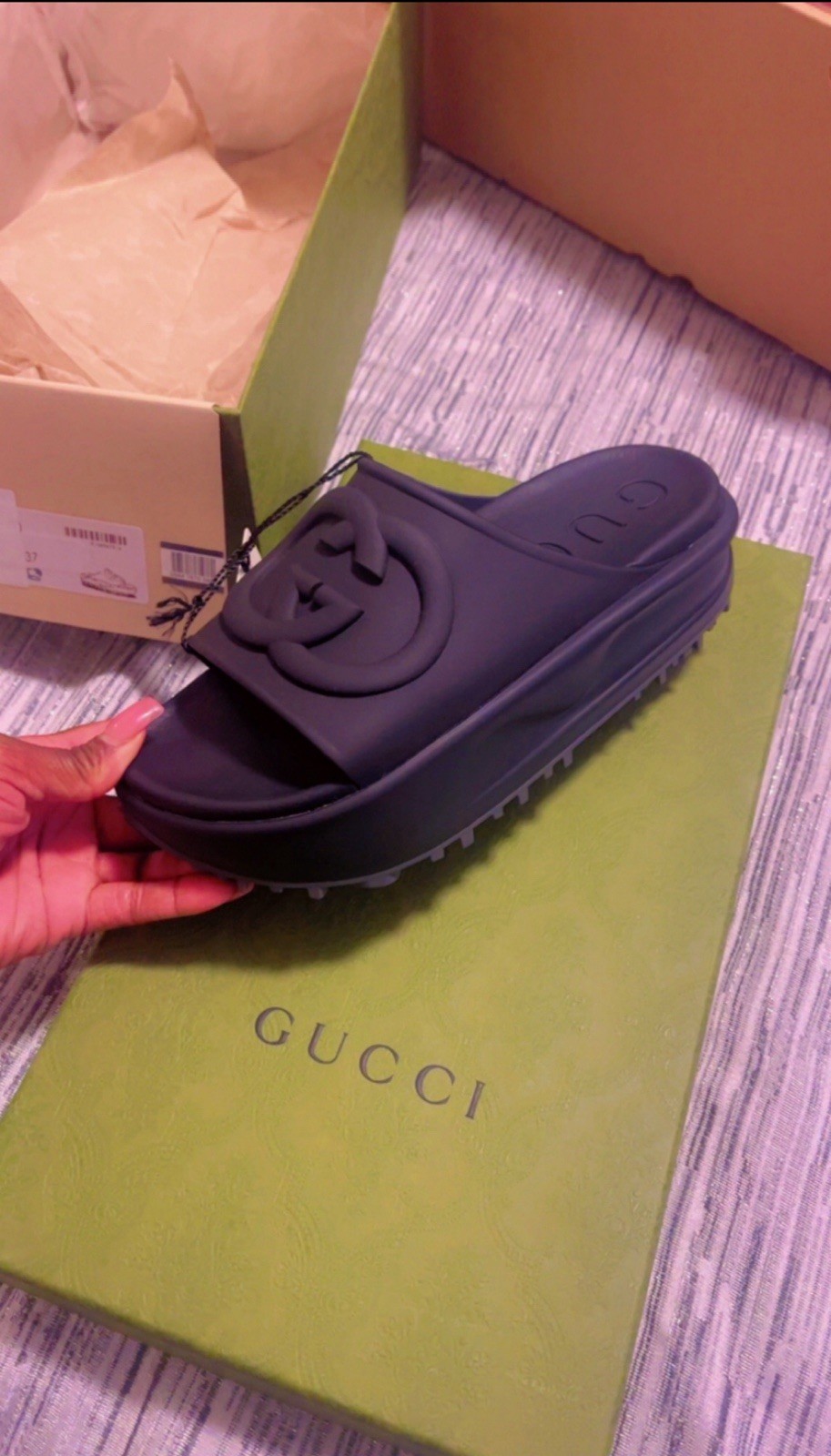 Gucci Slides for Women Size 37 Luxury Comfortable Footwear-image