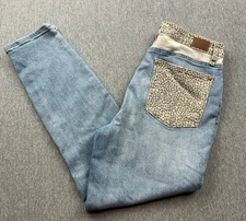 Judy Blue Slim Fit Cheetah Print Detail Stretch Denim Pants Womens 11/30 JB88380