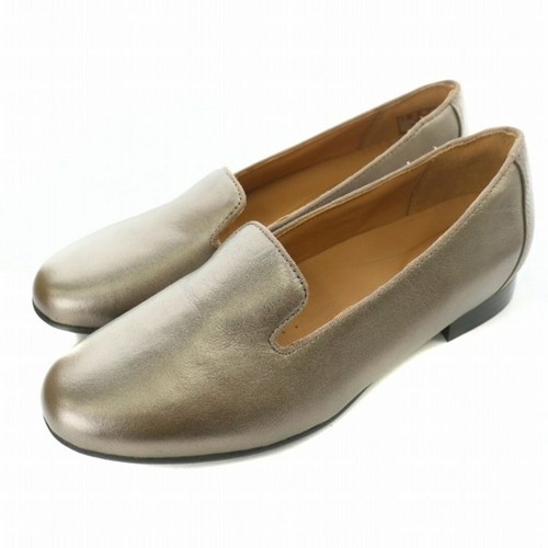 Clarks Un Blush Step Unblash Opera Shoes PUMPS Slip-on Leather Metallic Used 471