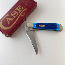 New Case xx 51859 Mediterranean Blue Bone RussLock Handle Folding Pocket Knife