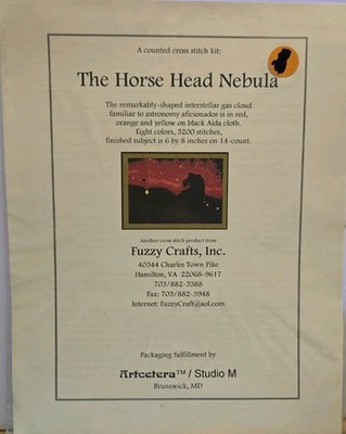 Fuzzy Crafts The Horse Head Nebula Counted Cross Stitch Kit New Astronomy Space