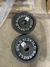 25 LB Olympic Cast Iron Weight Plates - Pair (50lbs Total) 2” Hole CAP BARBELL