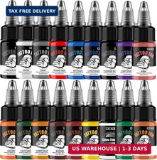 18 Color Tattoo Ink Set 20ml,Vibrant Body Art Pigment Kit,Smooth Flow,Lining