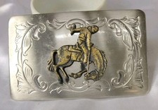 Vintage Bucking Bronco Rider Rodeo Horse Belt Buckle