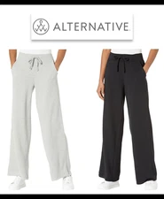 Hanes Alternative Cotton Modal French Terry Wide Leg Pants