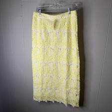 NWT Anthropologie Sunday In Brooklyn Buttercup Eyelet Midi Skirt Size Medium
