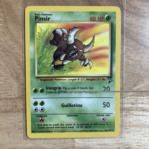 Pinsir 29/130 - Base Set 2  Rare Non Holo - Vintage WOTC Pokemon TCG - NM!