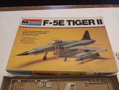 Vintage Model  Airplane Kit, Monogram, 1:48 Scale, F-5E Tiger II, 5407, Complete