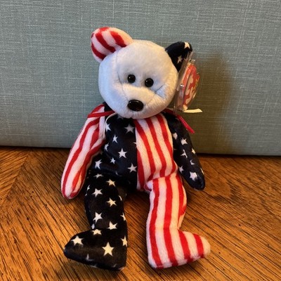 RARE-1999 Blue Face Spangle Bear Ty Beanie Baby /ERRORS/3 Spangles sales=charity