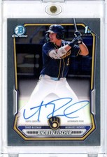 2026 Bowman Chrome Andrew Fischer Auto 1st Chrome Base Signed Brewers CPA-AF