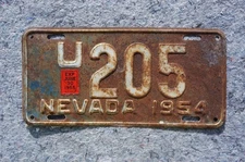 1954 1955 Nevada License Plate