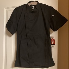 Chef Works Men's Springfield Chef Coat Small Black BCSZ009-BLK-S