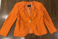Ladies Giorgio Armani Tangerine Orange Jacket Blazer Size 46 Gorgeous Color