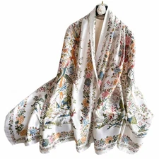 Large Mulberry Silk Feeling Scarf Long Stain Lightweight Scarf Wraps Fashion ...