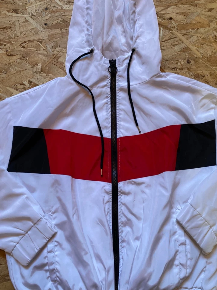 White,Red and Black "outer edge" Windbreaker Long sleeve jacket ,Medium/loose fi - Image 3 of 4