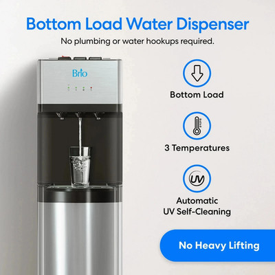 Brio Bottom Load Water Cooler Dispenser CLBL520SC Hot & Cold Stainless Steel