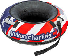 Inflatable Snow Tube 46 Heavy-Duty Snow Sled with Polyester Cover, Slick PVC
