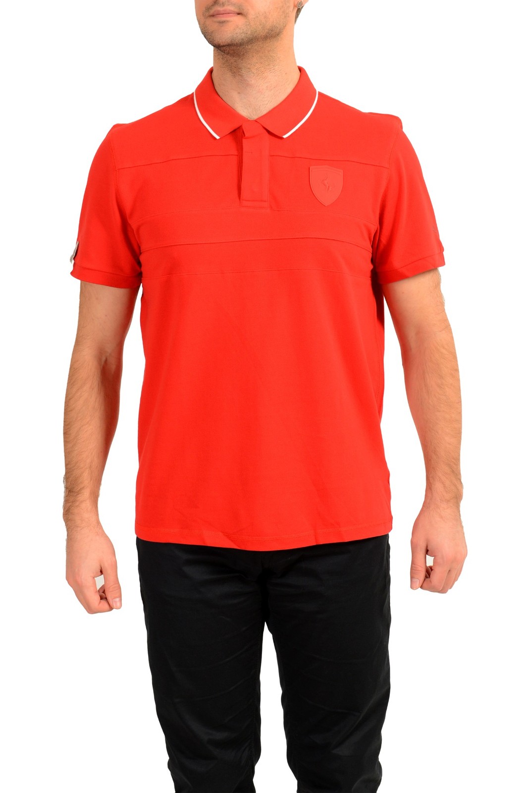 Мужская красная рубашка-поло с коротким рукавом Scuderia Ferrari X Puma