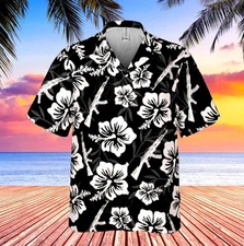 Ak-47 Hawaiian Shirt, Ak47 Shirt Button Down Gift For Gun Lover Gun Shirt 3D