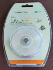 Memorex MINI DVD-R 1.4 GB 30 Min Single Sided 20 Pack New