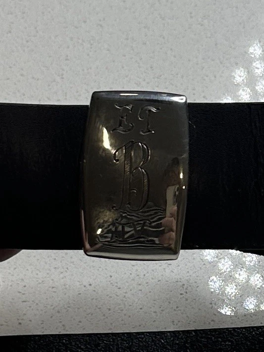 Vintage Hickok Sterling Silver Belt Buckle E T B IV Monogram Made In USA - Image 4 of 4